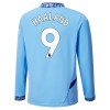 Jalkapallo Pelipaidat/Peliasut Manchester City Haaland 9 Kotipelipaita 2024-25 Pitkähihainen
